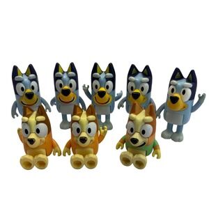 Moose Toys Bluey and Bingo Articulated Figure Lot of 8 Kids Toy Characters